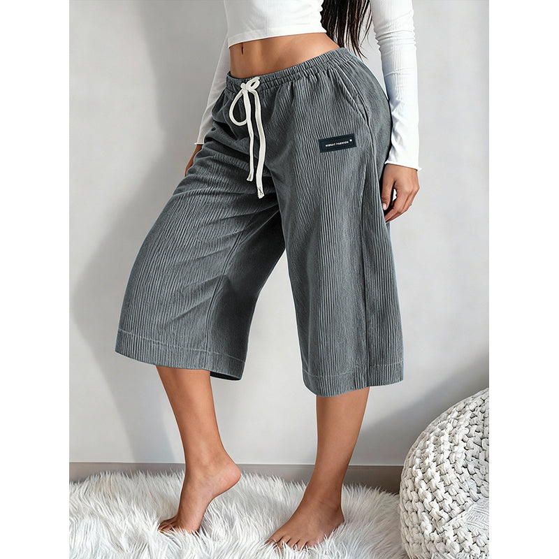 🌿 50 % Rabatt – Weite Hose mit Kordelzug – gerippter Stoff, elastischer Bund & gerade Passform – vielseitig für Alltag & Freizeit ✨