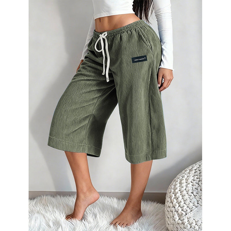 🌿 50 % Rabatt – Weite Hose mit Kordelzug – gerippter Stoff, elastischer Bund & gerade Passform – vielseitig für Alltag & Freizeit ✨