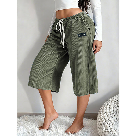 🌿 50 % Rabatt – Weite Hose mit Kordelzug – gerippter Stoff, elastischer Bund & gerade Passform – vielseitig für Alltag & Freizeit ✨