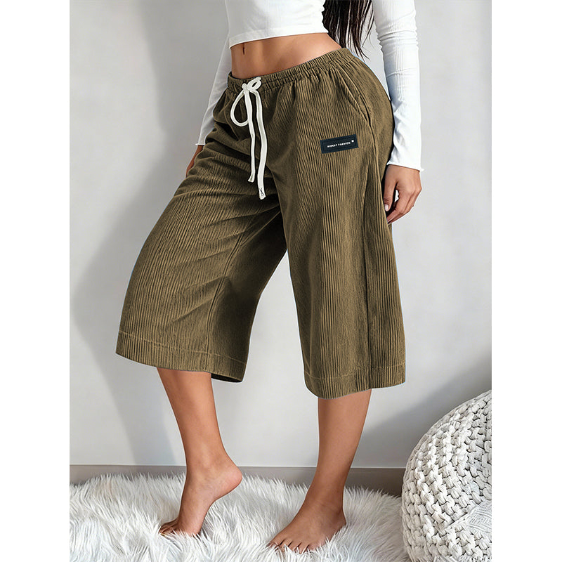🌿 50 % Rabatt – Weite Hose mit Kordelzug – gerippter Stoff, elastischer Bund & gerade Passform – vielseitig für Alltag & Freizeit ✨
