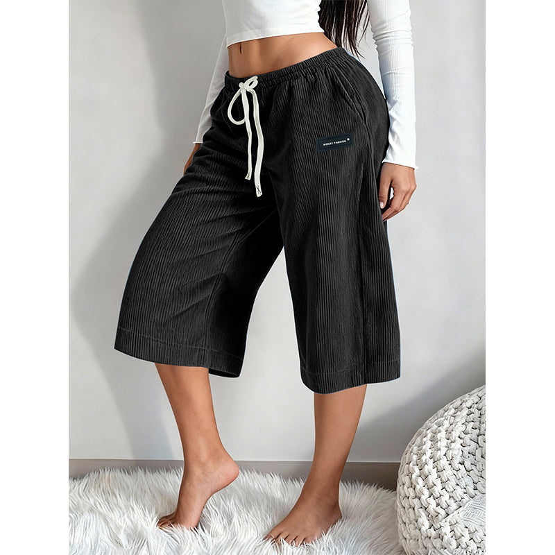 🌿 50 % Rabatt – Weite Hose mit Kordelzug – gerippter Stoff, elastischer Bund & gerade Passform – vielseitig für Alltag & Freizeit ✨