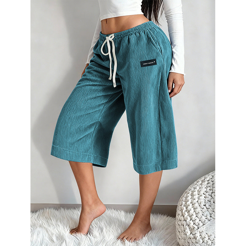 🌿 50 % Rabatt – Weite Hose mit Kordelzug – gerippter Stoff, elastischer Bund & gerade Passform – vielseitig für Alltag & Freizeit ✨