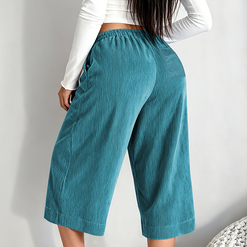 🌿 50 % Rabatt – Weite Hose mit Kordelzug – gerippter Stoff, elastischer Bund & gerade Passform – vielseitig für Alltag & Freizeit ✨