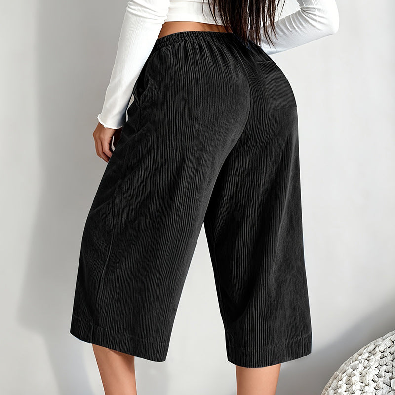 🌿 50 % Rabatt – Weite Hose mit Kordelzug – gerippter Stoff, elastischer Bund & gerade Passform – vielseitig für Alltag & Freizeit ✨