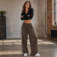 🧘‍♀️ 50 % Rabatt – Weite Sporthose mit elastischem Bund & Zugschnur – seitliche Zierbänder, leicht & vielseitig – ideal für Yoga, Fitness & Freizeit 👖