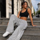 🧘‍♀️ 50 % Rabatt – Weite Sporthose mit elastischem Bund & Zugschnur – seitliche Zierbänder, leicht & vielseitig – ideal für Yoga, Fitness & Freizeit 👖