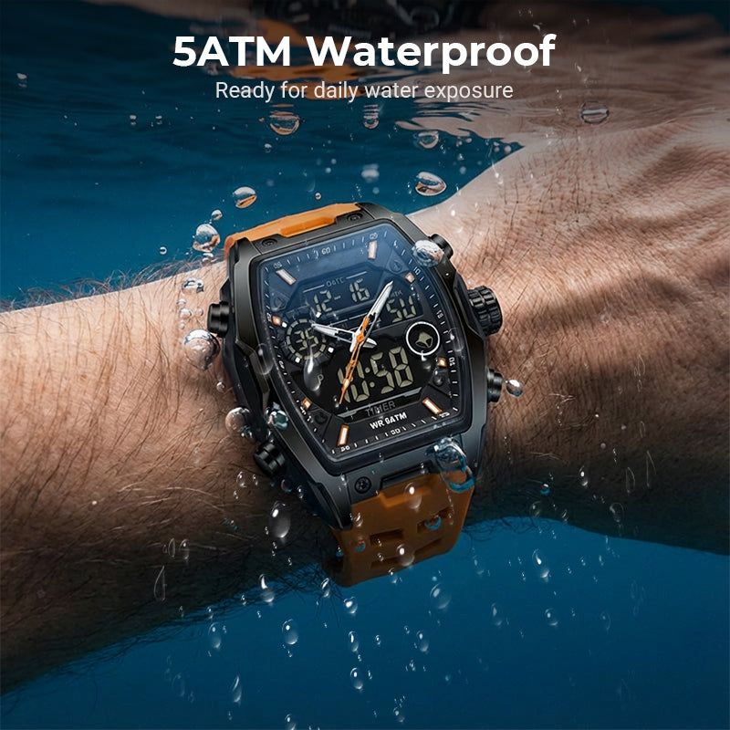 ⌚ Herren Dual-Display Sportuhr mit Leuchtzifferblatt 🏃