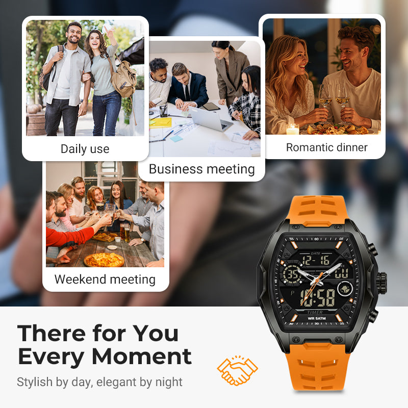 ⌚ Herren Dual-Display Sportuhr mit Leuchtzifferblatt 🏃