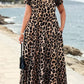 👗Damen Leopardenmuster Maxi-Kleid mit Taschen Lässiges Kurzarm Langes Kleid