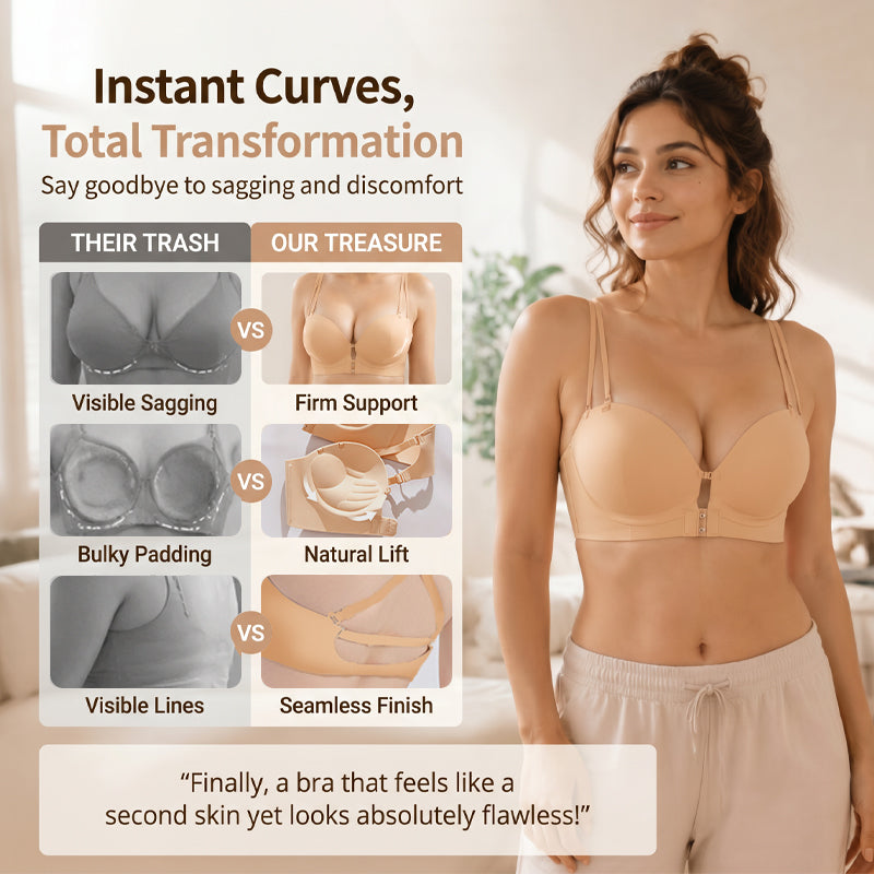 🛍️ 50 % Rabatt – Nahtloser Push-Up-BH mit Frontverschluss – formend, bequem & unsichtbar unter Kleidung – ideal für Alltag & besondere Anlässe 💖