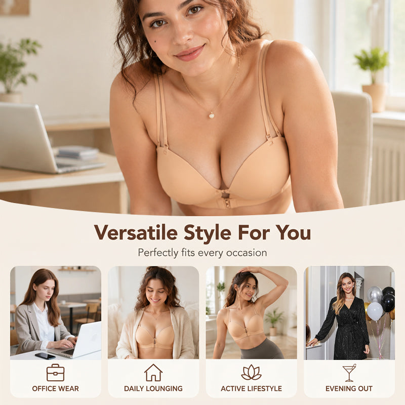 🛍️ 50 % Rabatt – Nahtloser Push-Up-BH mit Frontverschluss – formend, bequem & unsichtbar unter Kleidung – ideal für Alltag & besondere Anlässe 💖