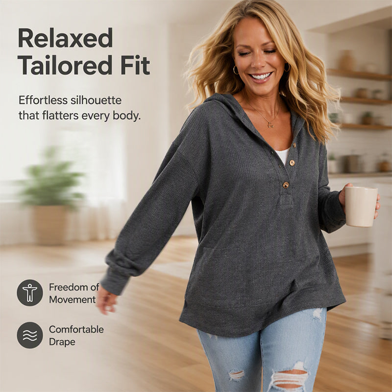 🛍️ 50 % Rabatt – Damen-Langarm-Hoodie – weicher Baumwollstoff, bequemer Schnitt & vielseitig für Alltag und Freizeit 🌿
