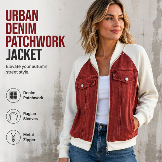 🛍️ 50 % Rabatt – Damen-Jacke aus Jeans-Mix – lässiger Oversize-Style, Kontrastnähte & Raglanärmel – für Herbst & Winter 🧥