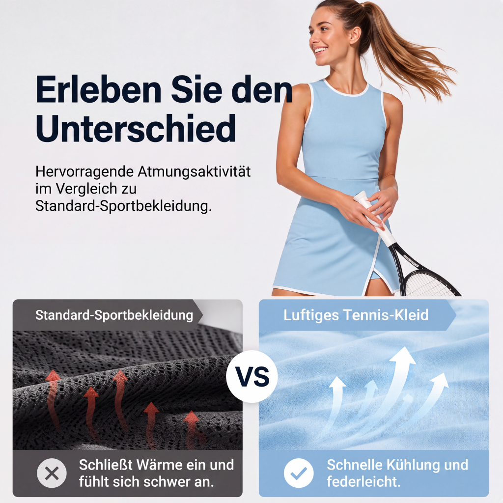🎾 Damen Tenniskleid mit lockerem Schnitt – Sportlich-elegantes Freizeitkleid für warme Tage