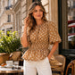 🛍️ 50 % Rabatt – Damen-Top mit Polka-Dot-Print – taillierter Schnitt, 5/4-Ärmel & vielseitig – für den modernen Alltag 🌸