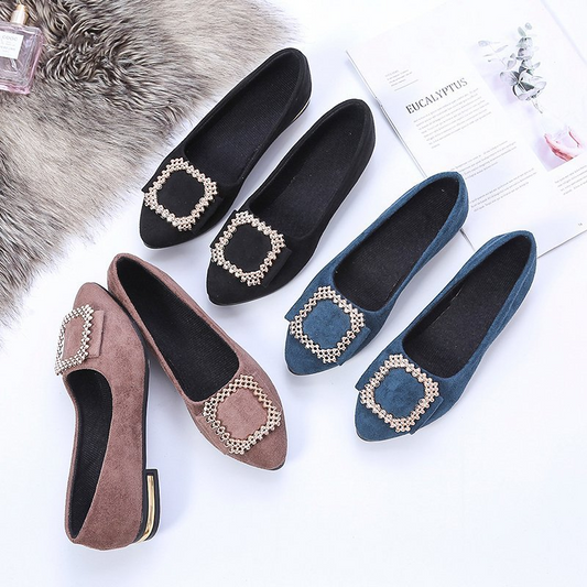 👠 Damen Ballerinas mit spitzer Spitze – Bequeme flache Schuhe mit weicher Sohle für Alltag und Büro