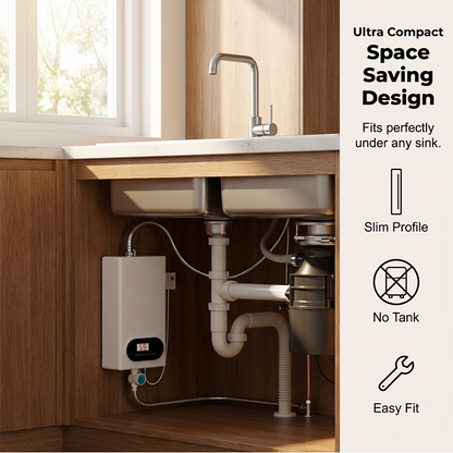 📢📢50% RABATT !!⏰Kompakter & sicherer Durchlauferhitzer – Elektrischer Warmwasserbereiter