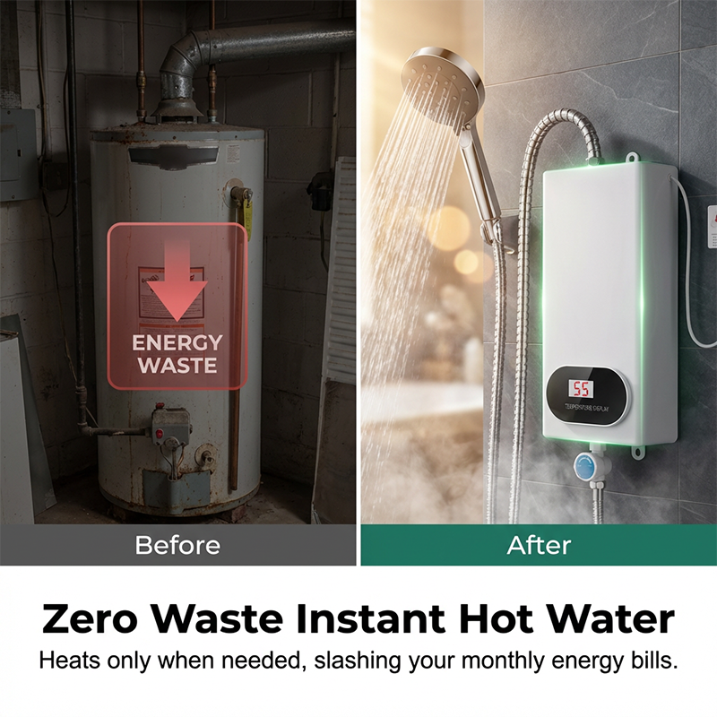 📢📢50% RABATT !!⏰Kompakter & sicherer Durchlauferhitzer – Elektrischer Warmwasserbereiter