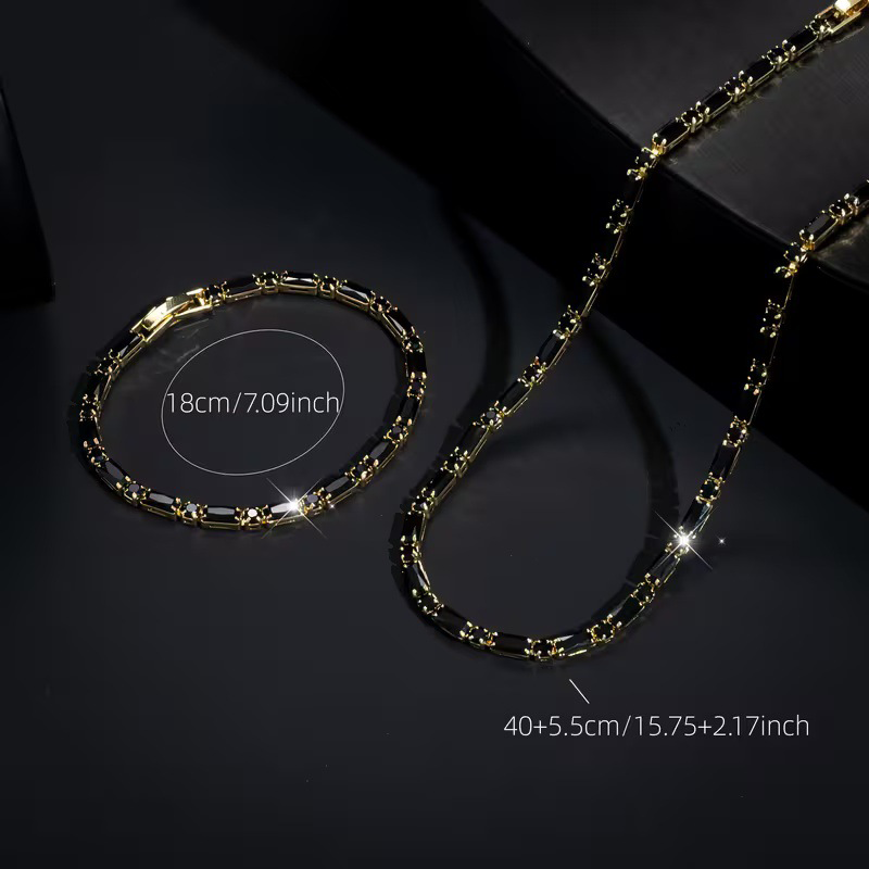 💎 JETZT 50% RABATT! ✨ Herren-Schmuckset – Kette & Armband mit Zirkonia – Stilvoll für Alltag & Feste 💪