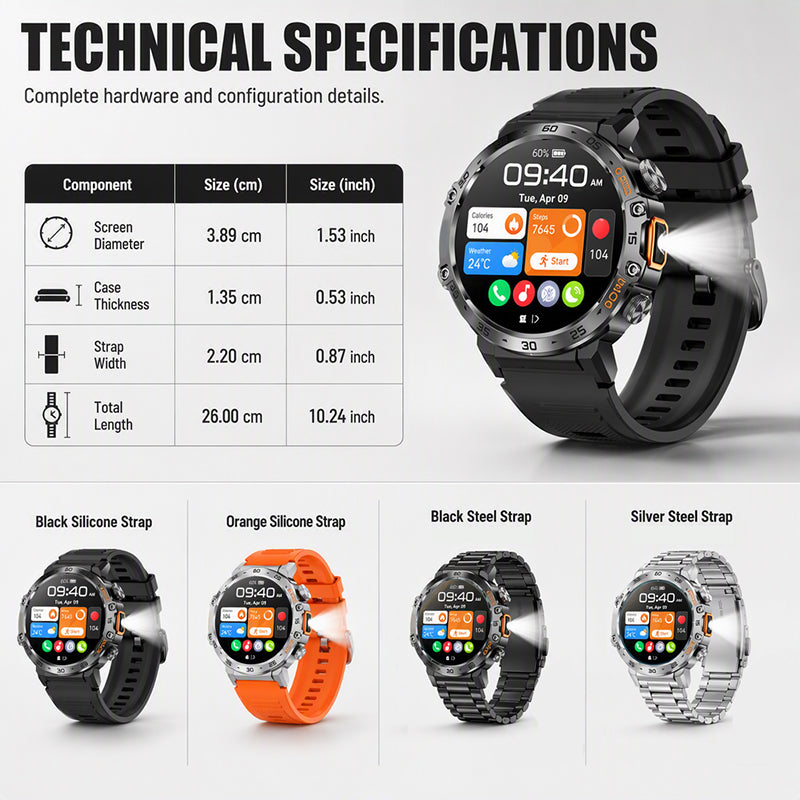 📢📢40% RABATT !!⏰Multifunktionale Outdoor-Smartwatch für Sport und Fitness