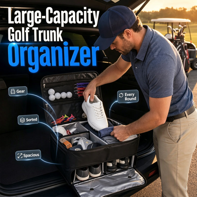 ⛳🚗 Golf-Aufbewahrungstasche – Faltbarer Organizer für Schuhe, Kleidung und Zubehör im Auto