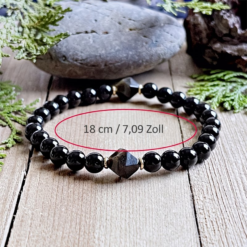🖤 Facettiertes Obsidian-Armband – Eleganter Glücksbringer für Wohlstand & positive Energie ✨