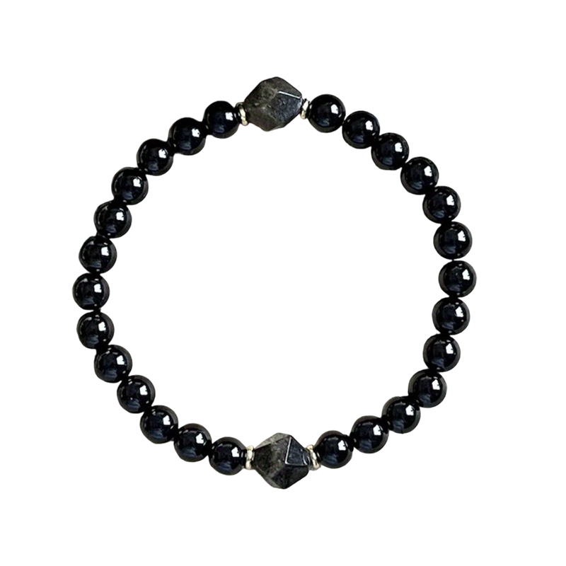 🖤 Facettiertes Obsidian-Armband – Eleganter Glücksbringer für Wohlstand & positive Energie ✨