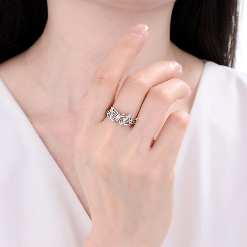 🦋 50 % Rabatt! Schmetterlingsring mit Zirkonia – Ein elegantes Schmuckstück nur für Sie