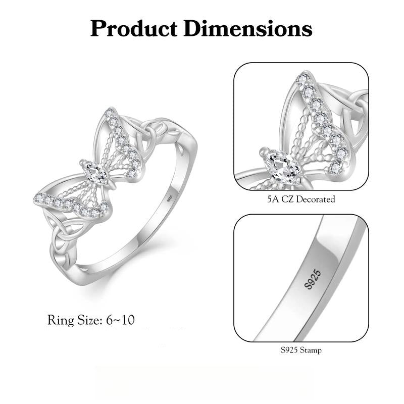 🦋 50 % Rabatt! Schmetterlingsring mit Zirkonia – Ein elegantes Schmuckstück nur für Sie