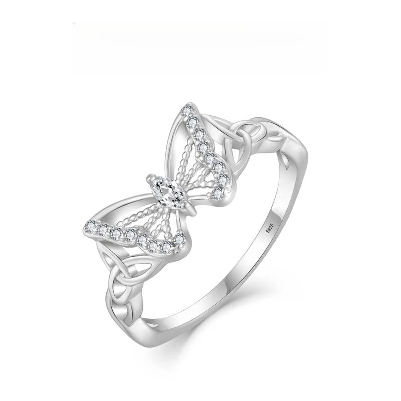 🦋 50 % Rabatt! Schmetterlingsring mit Zirkonia – Ein elegantes Schmuckstück nur für Sie