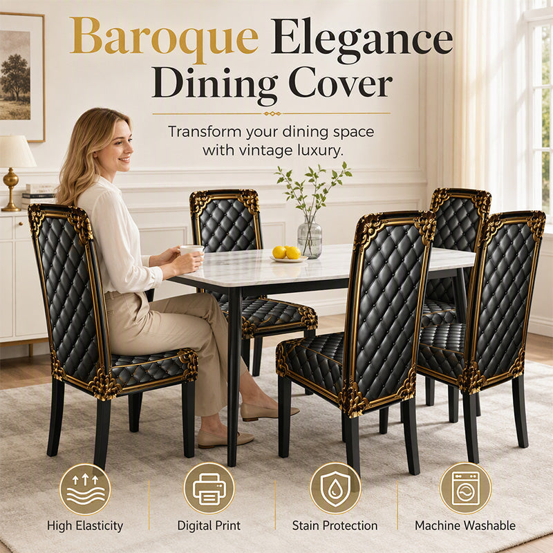 🌸 50 % Rabatt! Elegante Stuhlhusse im Barock-Stil – Elastischer Stuhlbezug für Esszimmerstühle mit edlem Design