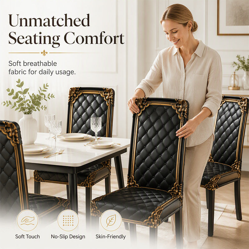 🌸 50 % Rabatt! Elegante Stuhlhusse im Barock-Stil – Elastischer Stuhlbezug für Esszimmerstühle mit edlem Design