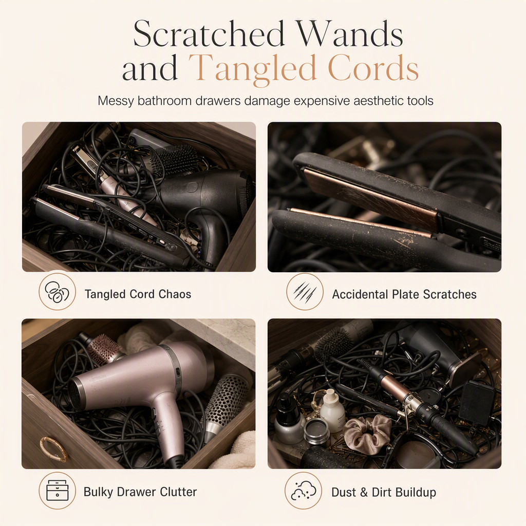💇‍♀️ 50 % Rabatt! Haarstyling Organizer Tasche – Praktische Aufbewahrung für Föhn, Lockenstab & Glätteisen
