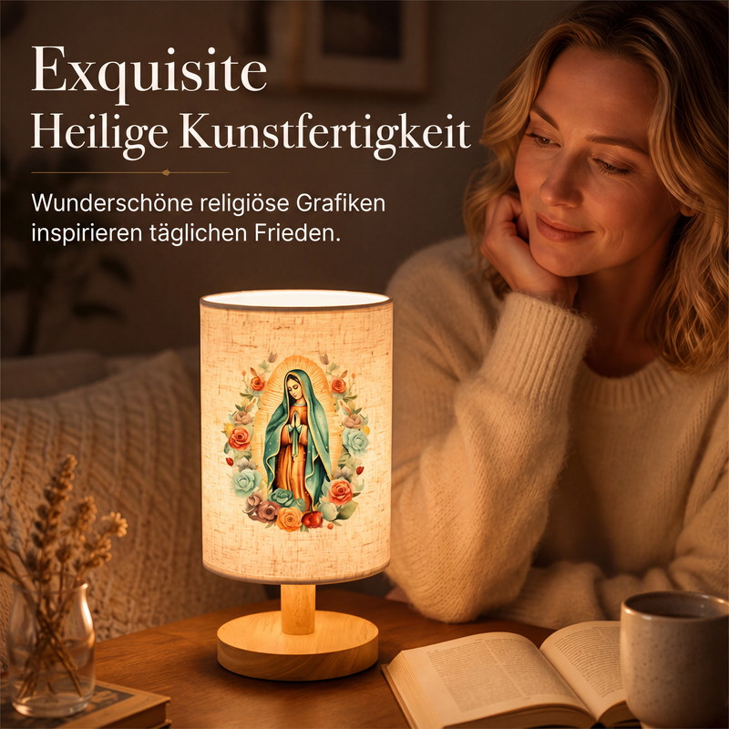 📢📢50% RABATT !!⏰Holztischlampe mit Jungfrau-Maria-Muster