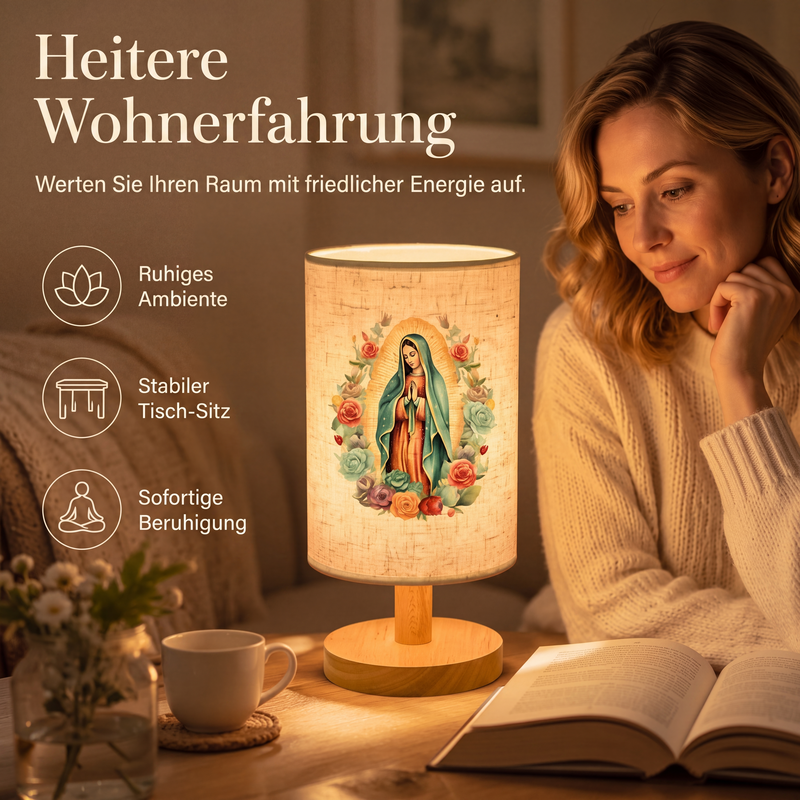 📢📢50% RABATT !!⏰Holztischlampe mit Jungfrau-Maria-Muster