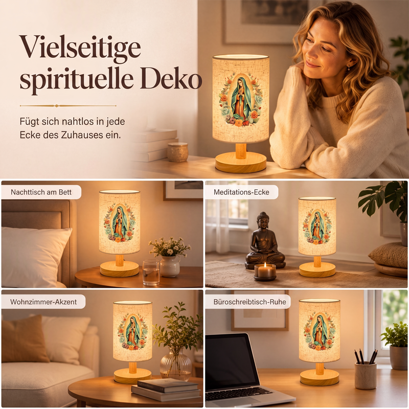 📢📢50% RABATT !!⏰Holztischlampe mit Jungfrau-Maria-Muster