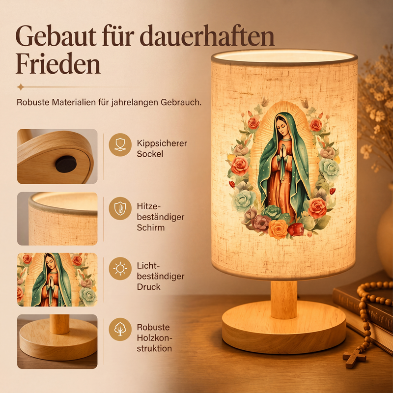 📢📢50% RABATT !!⏰Holztischlampe mit Jungfrau-Maria-Muster