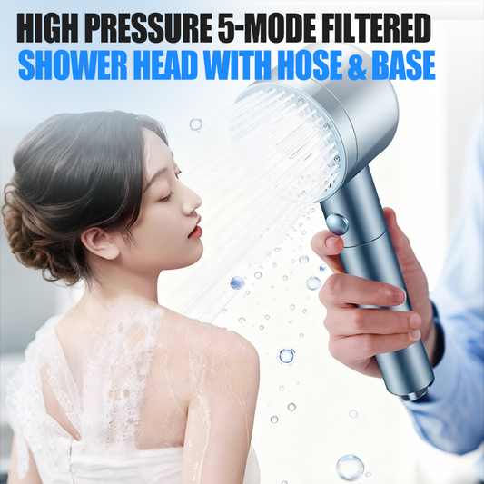 🔥 50 % Rabatt! 🚿 Hochdruck-Duschkopf mit Filter – 5 Strahlarten, wassersparende Handbrause