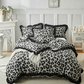 🛏️ 50 % Rabatt! Bettwäsche-Set mit Leopardenmuster & Rüschen – Stilvoller Bettbezug mit Kissenbezügen für ein besonderes Schlafzimmer