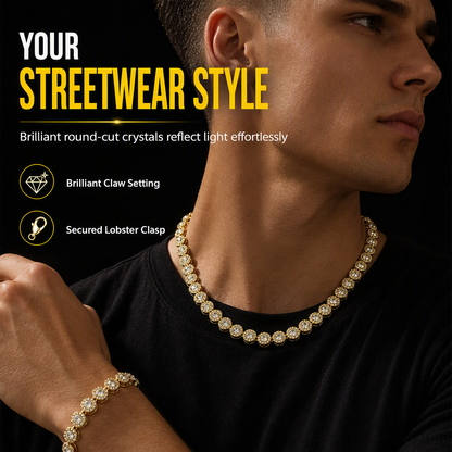 💎 50 % Rabatt! Herren Strass-Halskette – Funkelnde Kristallkette mit markantem Design für einen stilvollen Look
