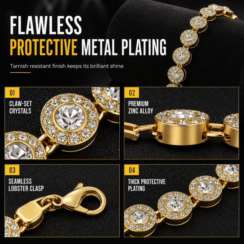 💎 50 % Rabatt! Herren Strass-Halskette – Funkelnde Kristallkette mit markantem Design für einen stilvollen Look