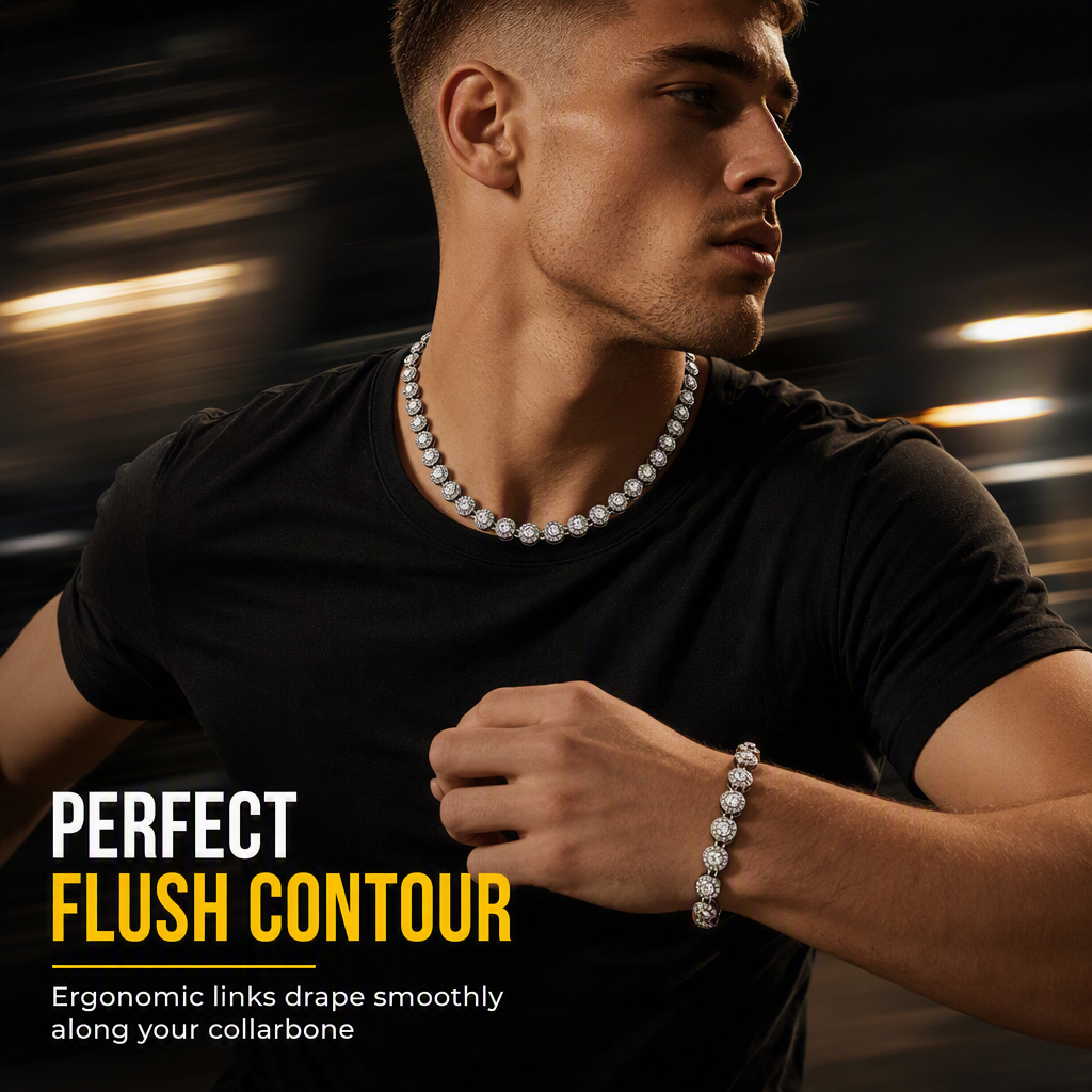 💎 50 % Rabatt! Herren Strass-Halskette – Funkelnde Kristallkette mit markantem Design für einen stilvollen Look