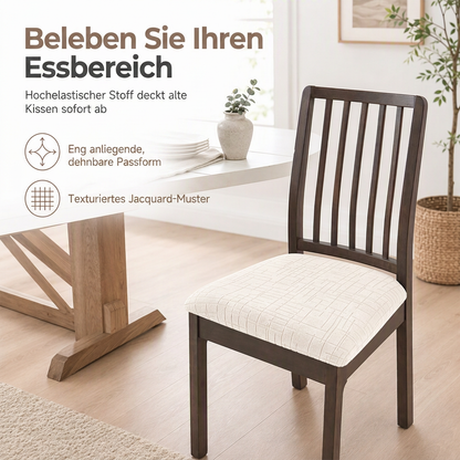 🪑 1+1 GRATIS! Elastischer Stuhlbezug mit Kettenmuster – Dehnbar, pflegeleicht & passend für viele Esszimmerstühle ✨
