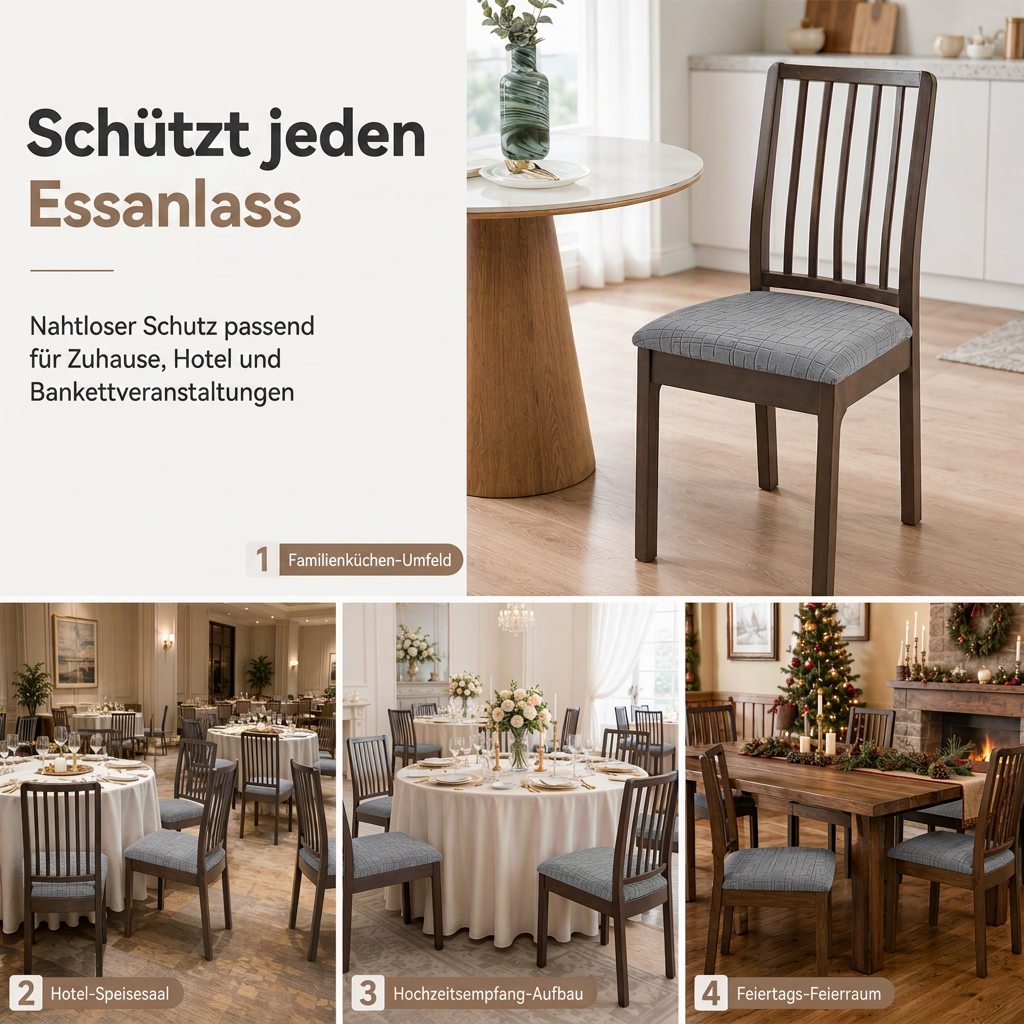 🪑 1+1 GRATIS! Elastischer Stuhlbezug mit Kettenmuster – Dehnbar, pflegeleicht & passend für viele Esszimmerstühle ✨