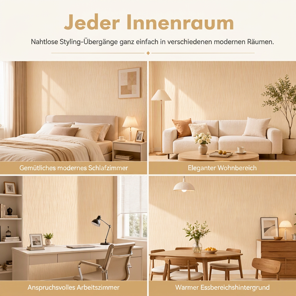 🏠 50 % Rabatt! Selbstklebende Vliestapete mit 3D-Streifenstruktur – Verdickte Wandtapete, 53 cm × 1 m