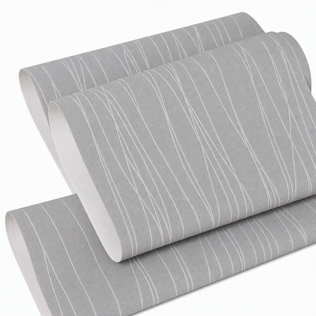 🏠 50 % Rabatt! Selbstklebende Vliestapete mit 3D-Streifenstruktur – Verdickte Wandtapete, 53 cm × 1 m