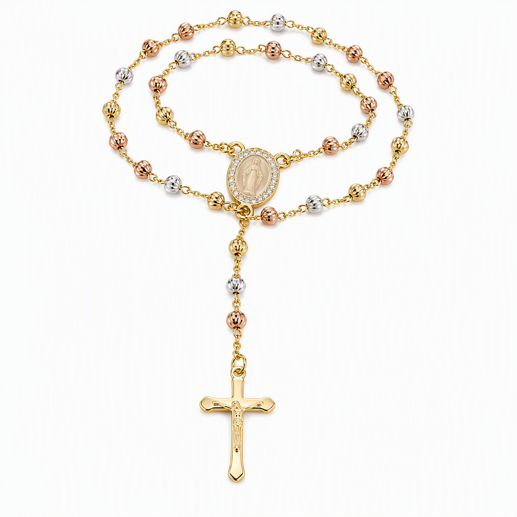✝️ 50 % Rabatt! Vintage Kreuzkette mit Marienanhänger – Goldfarbener eleganter Schmuck für den Alltag