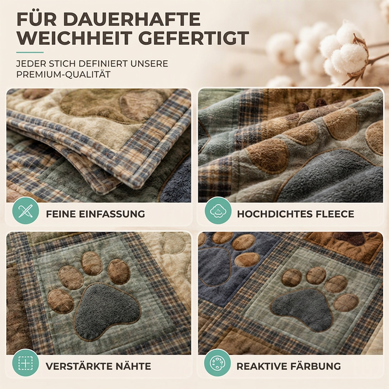 🍂 50 % Rabatt! 🐾Warme Flanelldecke mit Pfotenmuster – Weiche Sofadecke für Herbst & Winter