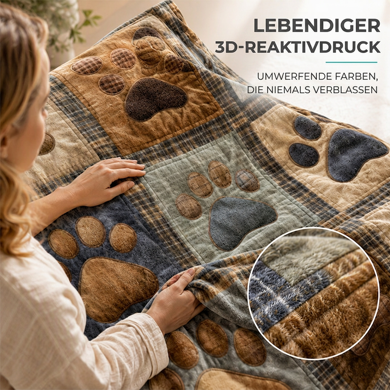 🍂 50 % Rabatt! 🐾Warme Flanelldecke mit Pfotenmuster – Weiche Sofadecke für Herbst & Winter