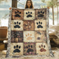 🍂 50 % Rabatt! 🐾Warme Flanelldecke mit Pfotenmuster – Weiche Sofadecke für Herbst & Winter